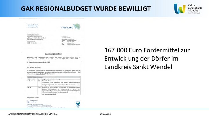 Zuwendungsbescheid für GAK Regionalbudget