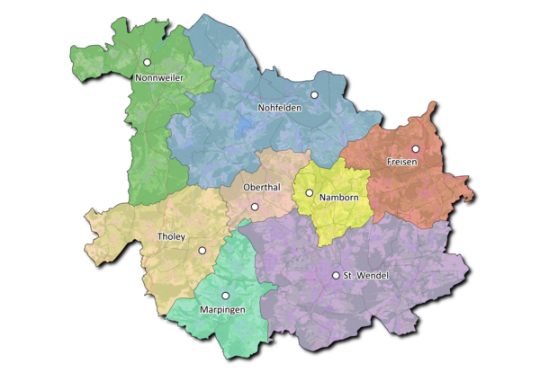 Gebietskarte Landkreis Sankt Wendel